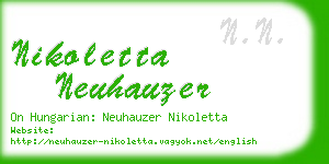 nikoletta neuhauzer business card